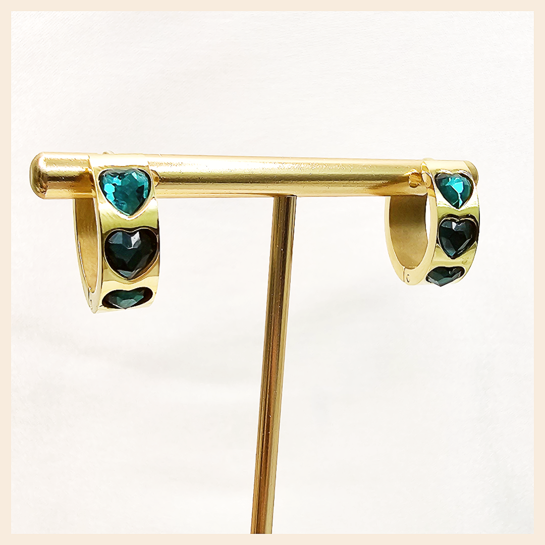 Bess Green Hoop Earings