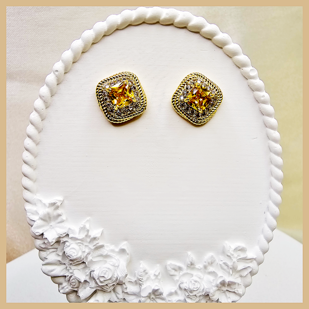 Aria Yellow Stud Earrings