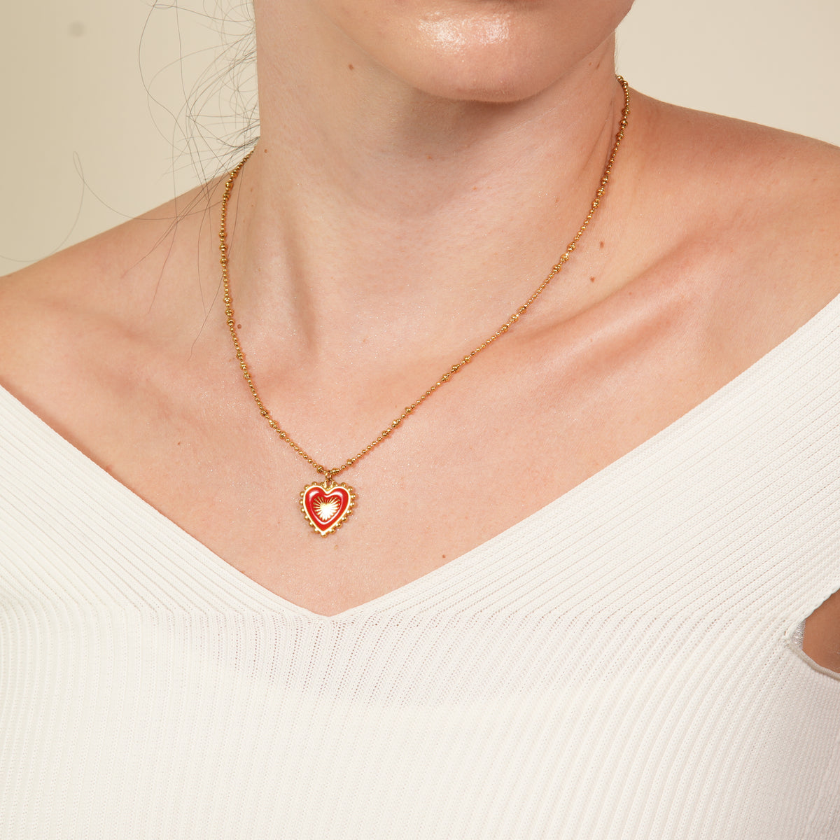 Luna Red Heart Necklace