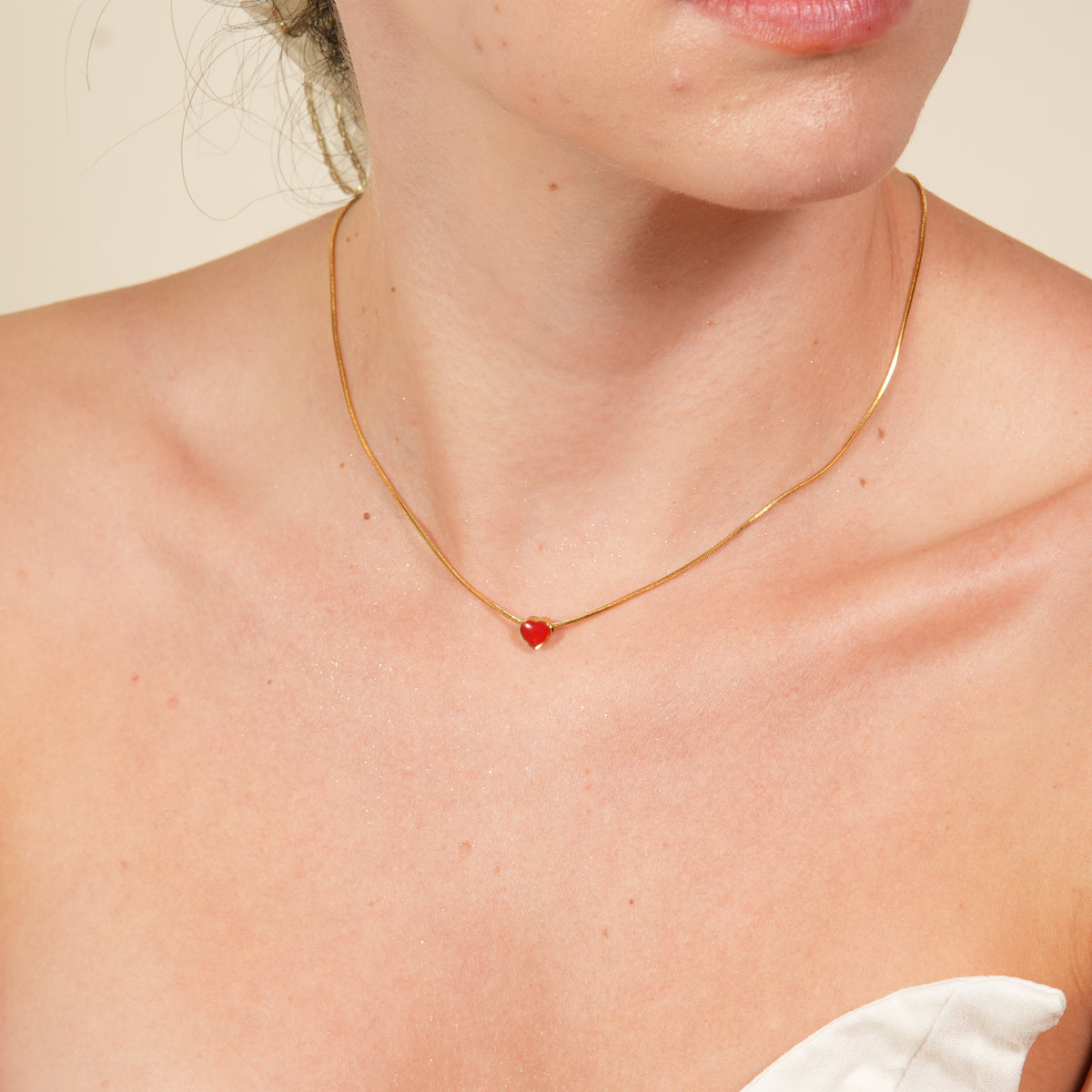 Gyda Red Heart Necklace