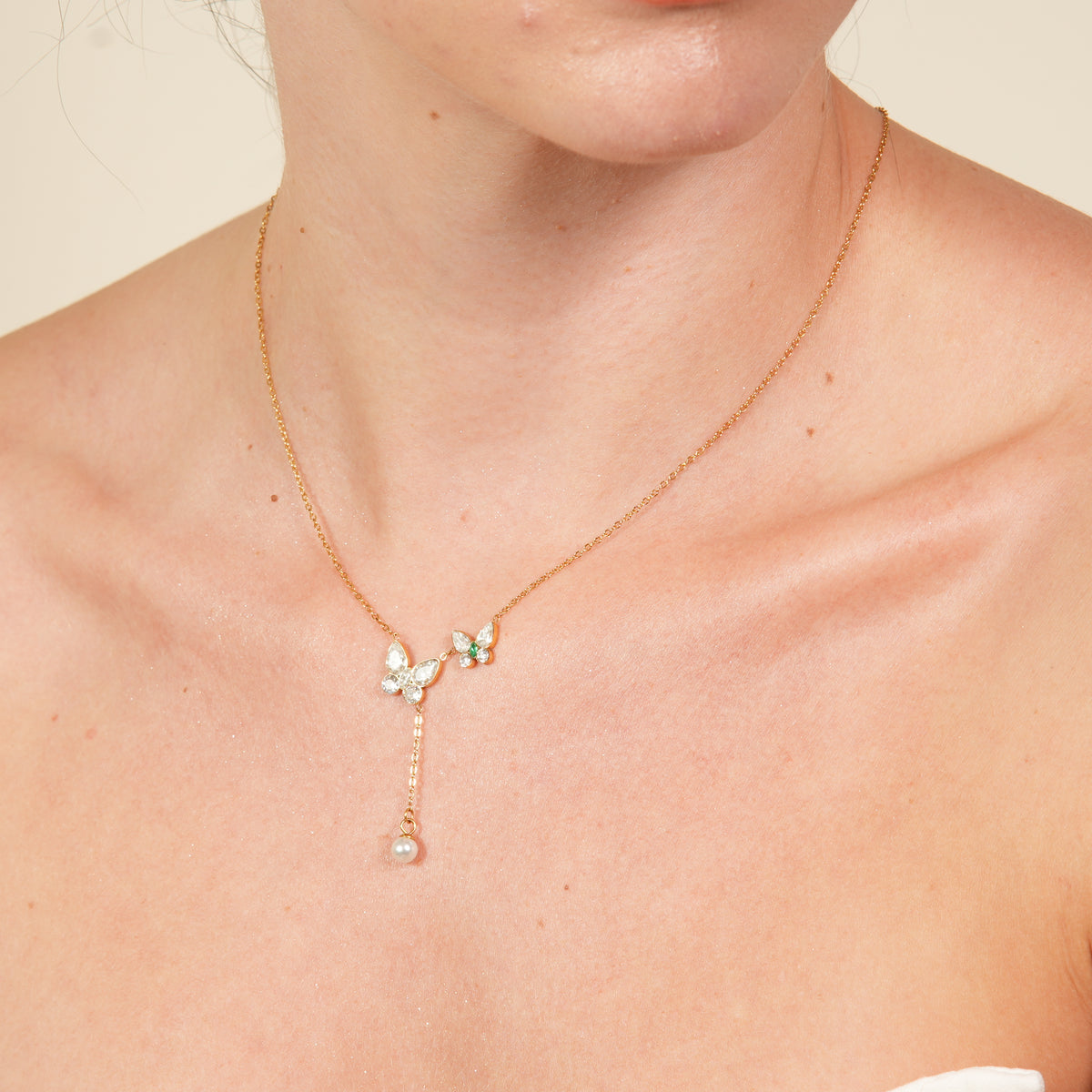 Eada Zircon Butterfly Necklace