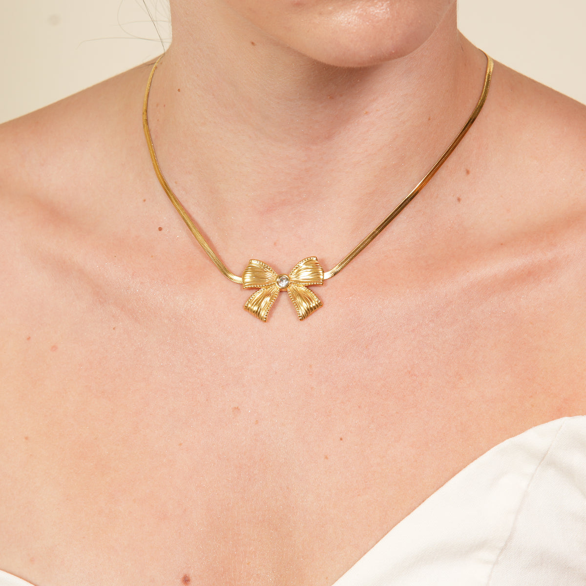 Lala Bow Stone Necklace