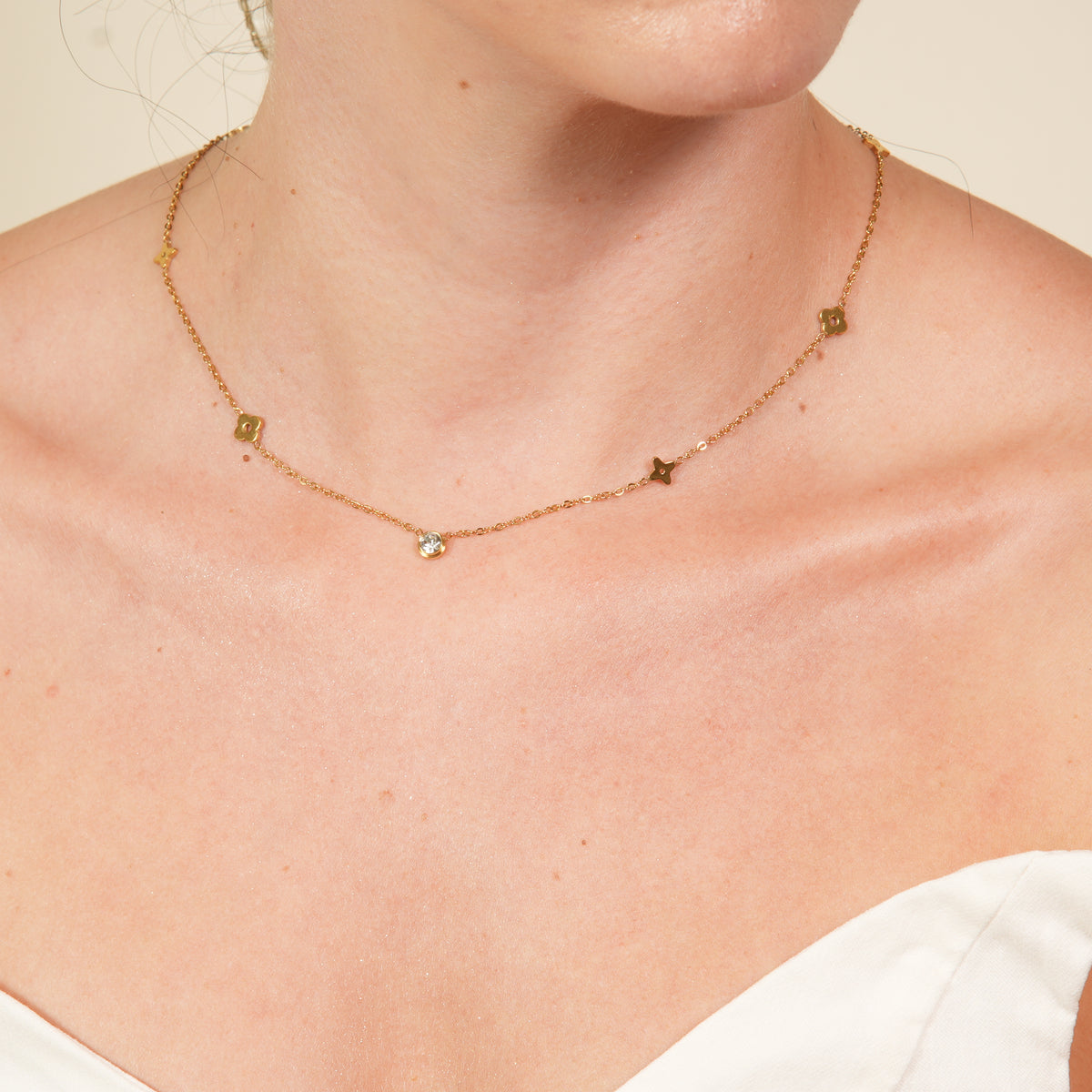 Lena Clover Long Necklace