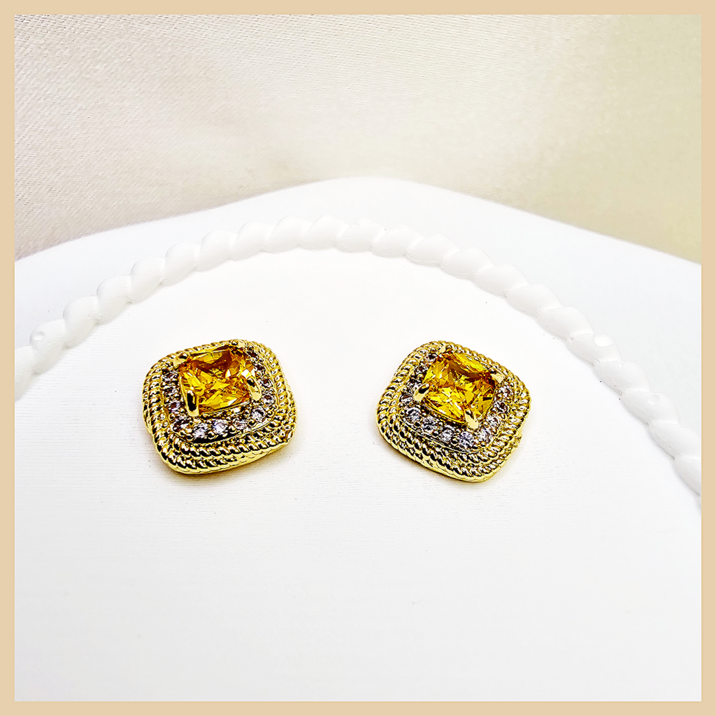 Aria Yellow Stud Earrings