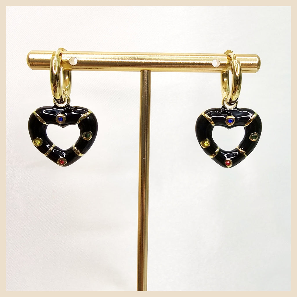 Enid Black Hoops Earings