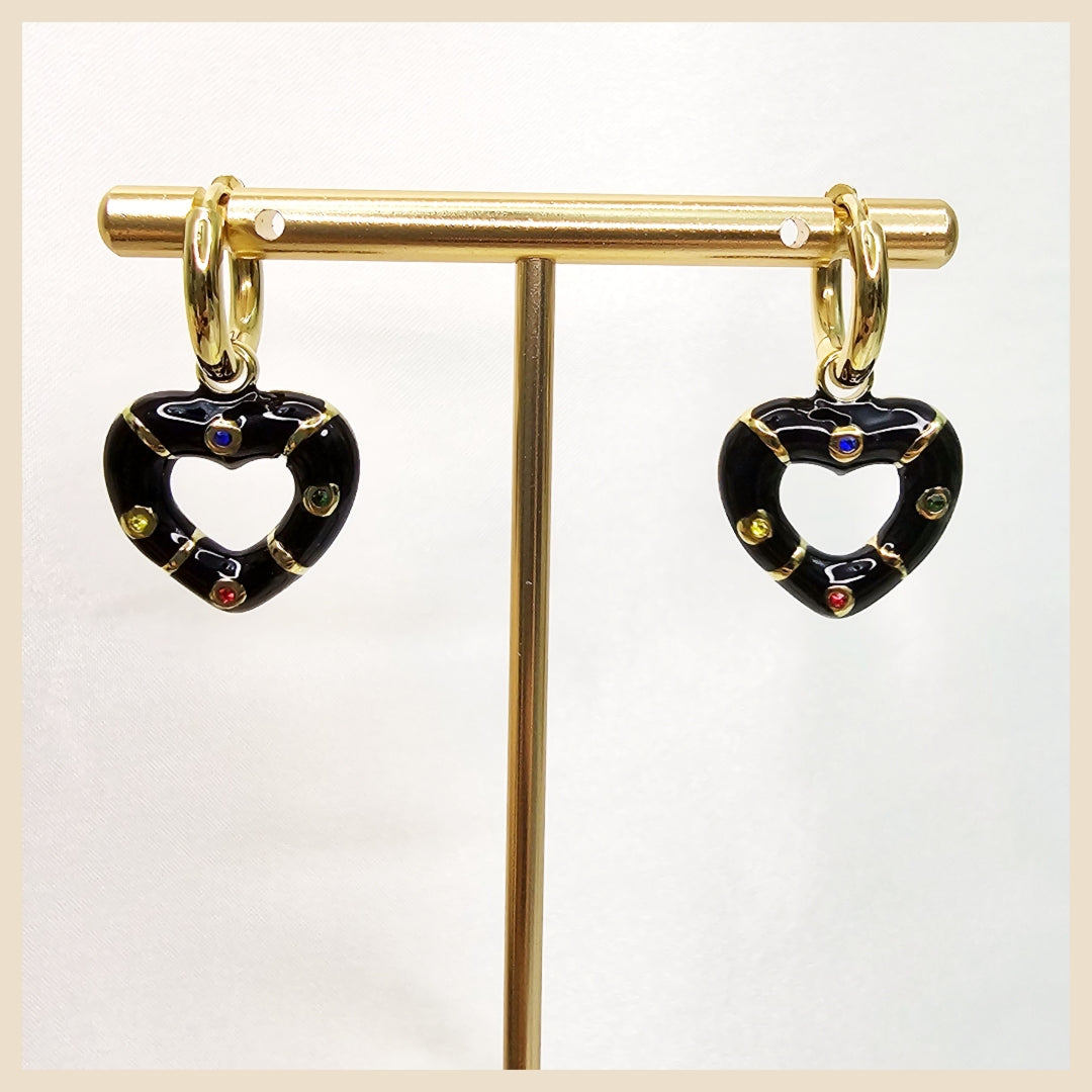 Enid Black Hoops Earings