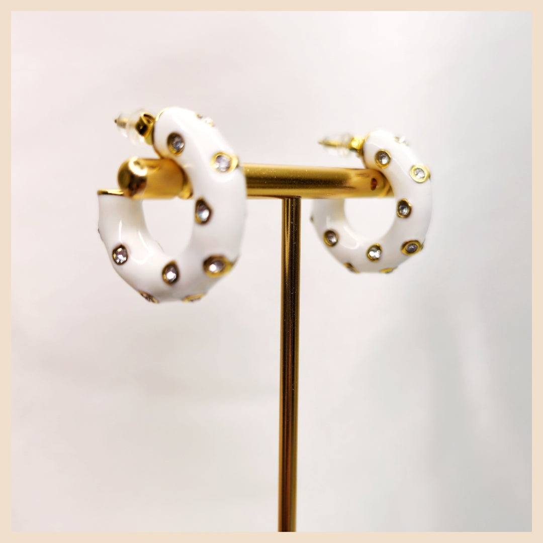 Elly Zircon Hoop  Earings