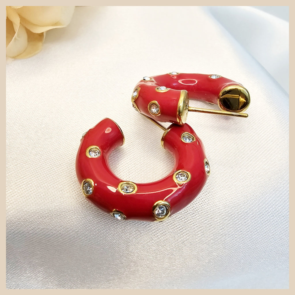 Elly Zircon Hoop  Earings