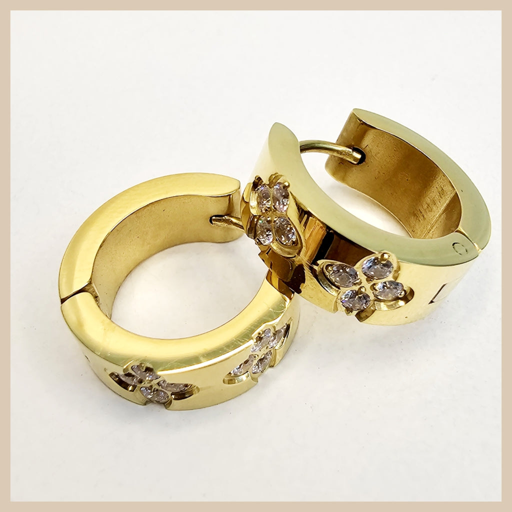 Elvy Clover Hoop Earings