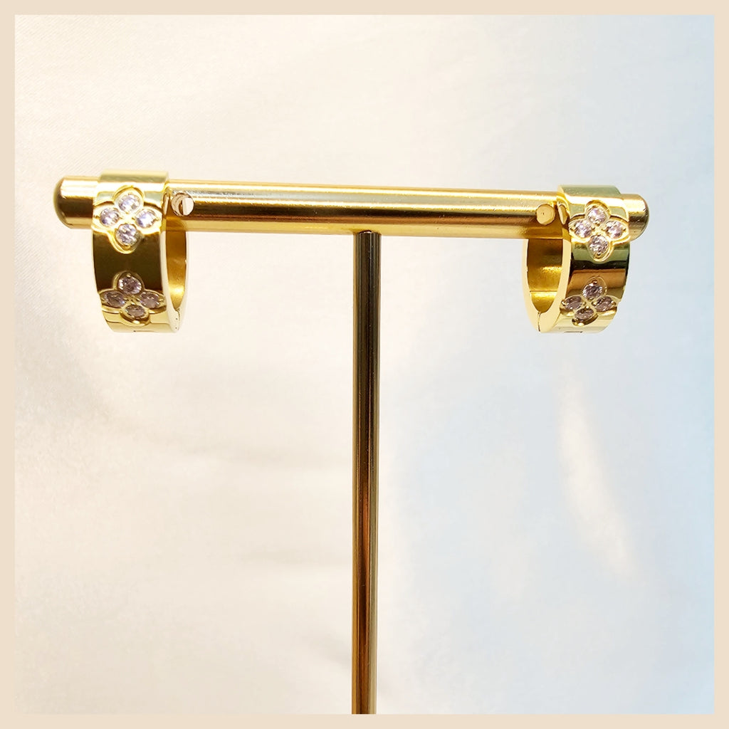 Elvy Clover Hoop Earings