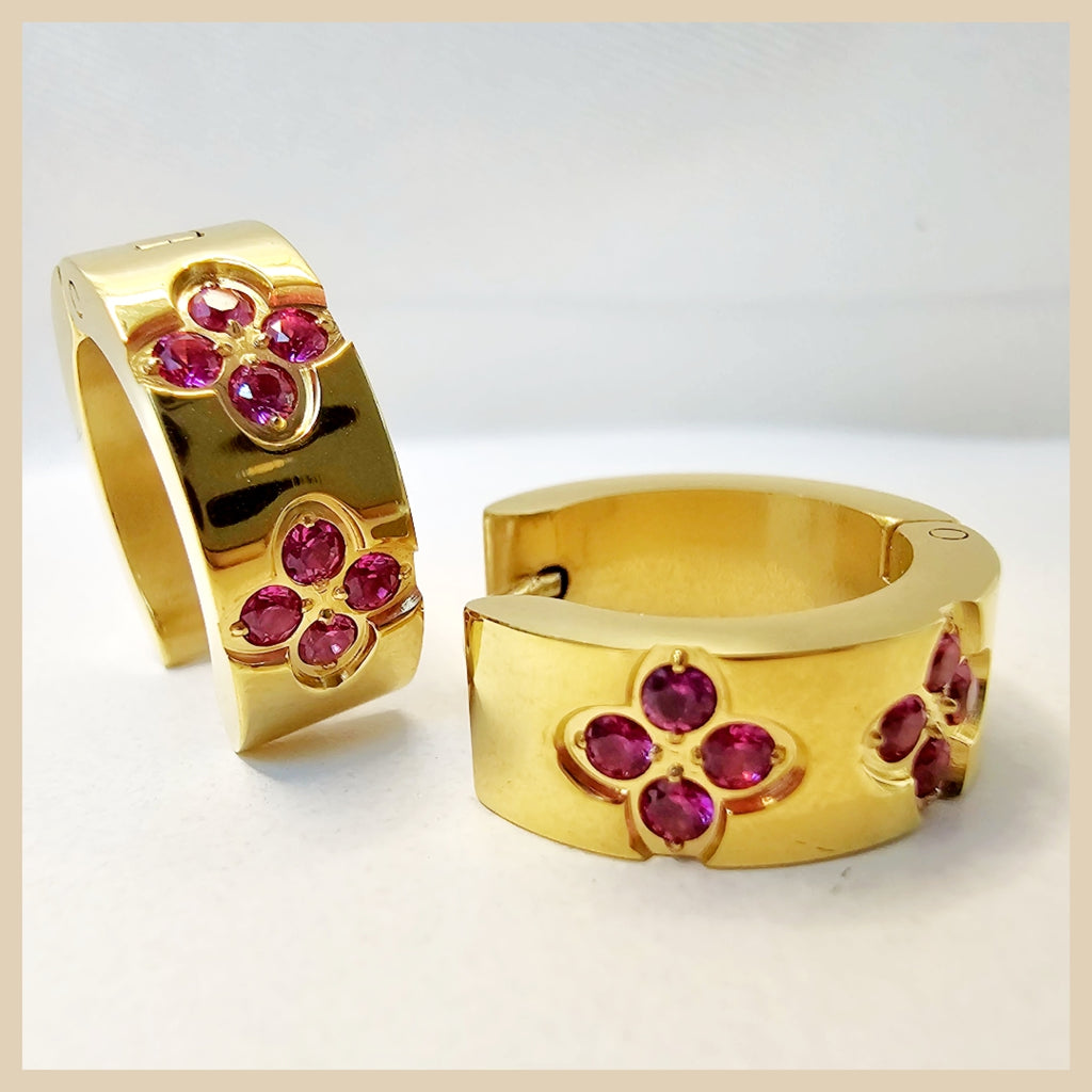 Elvy Clover Hoop Earings