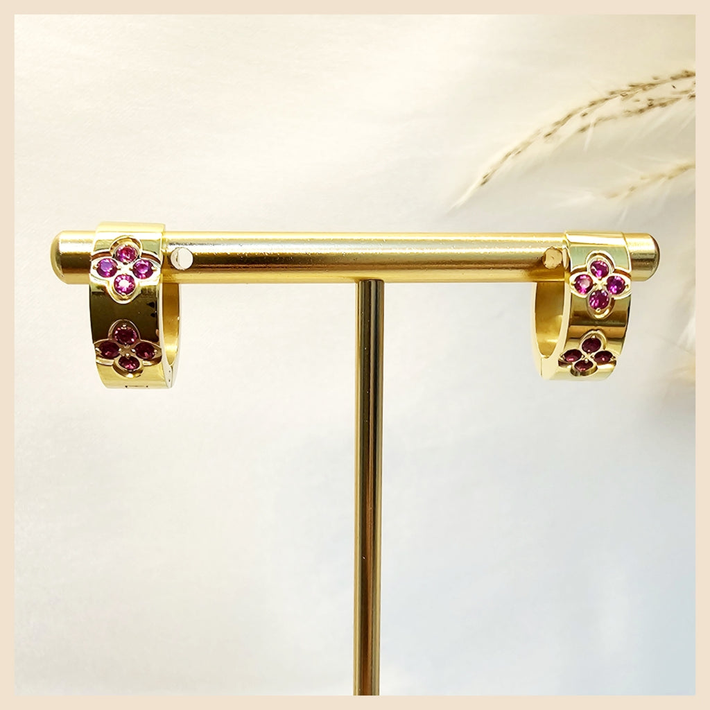 Elvy Clover Hoop Earings