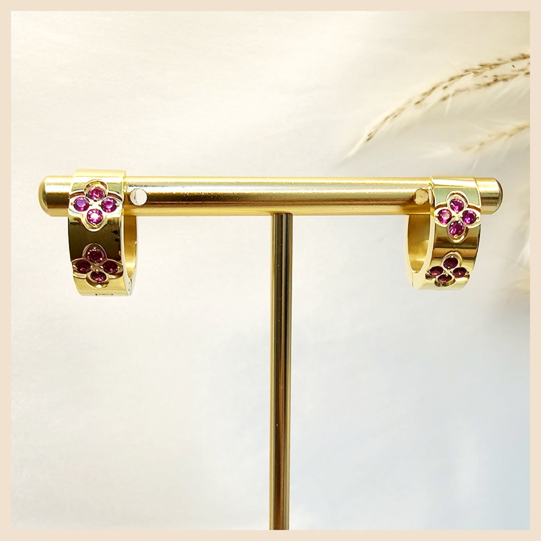 Elvy Clover Hoop Earings