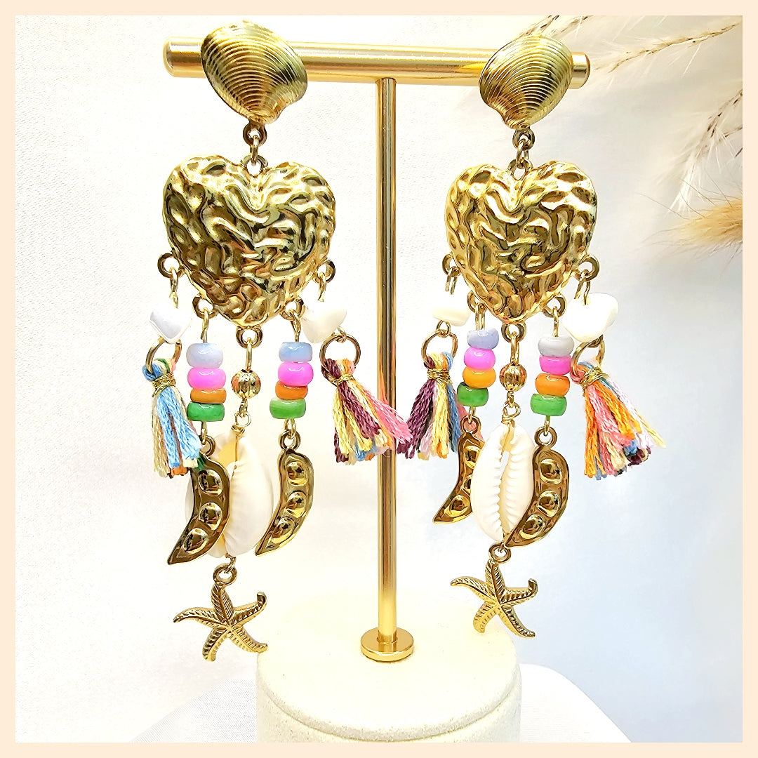 Elis Heart X Starfish Earings