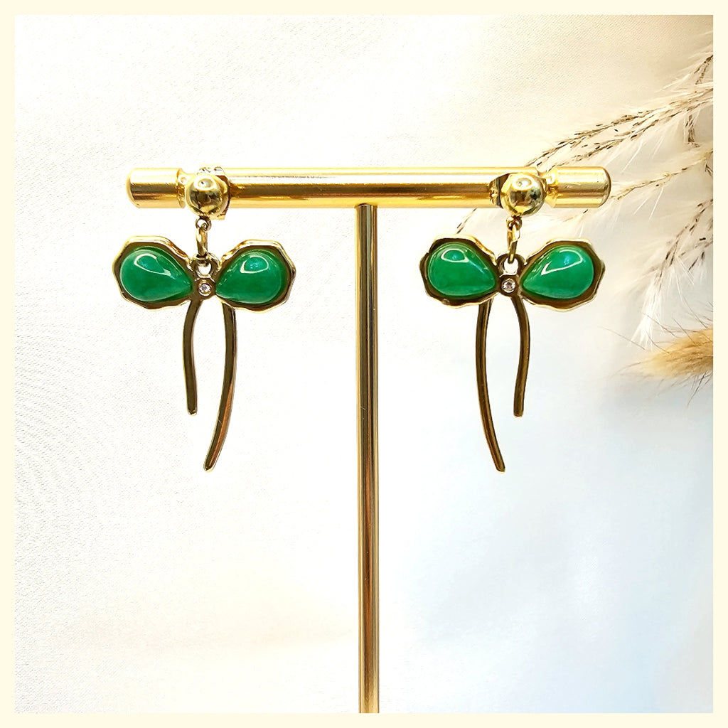 Ella Green Bow Earings
