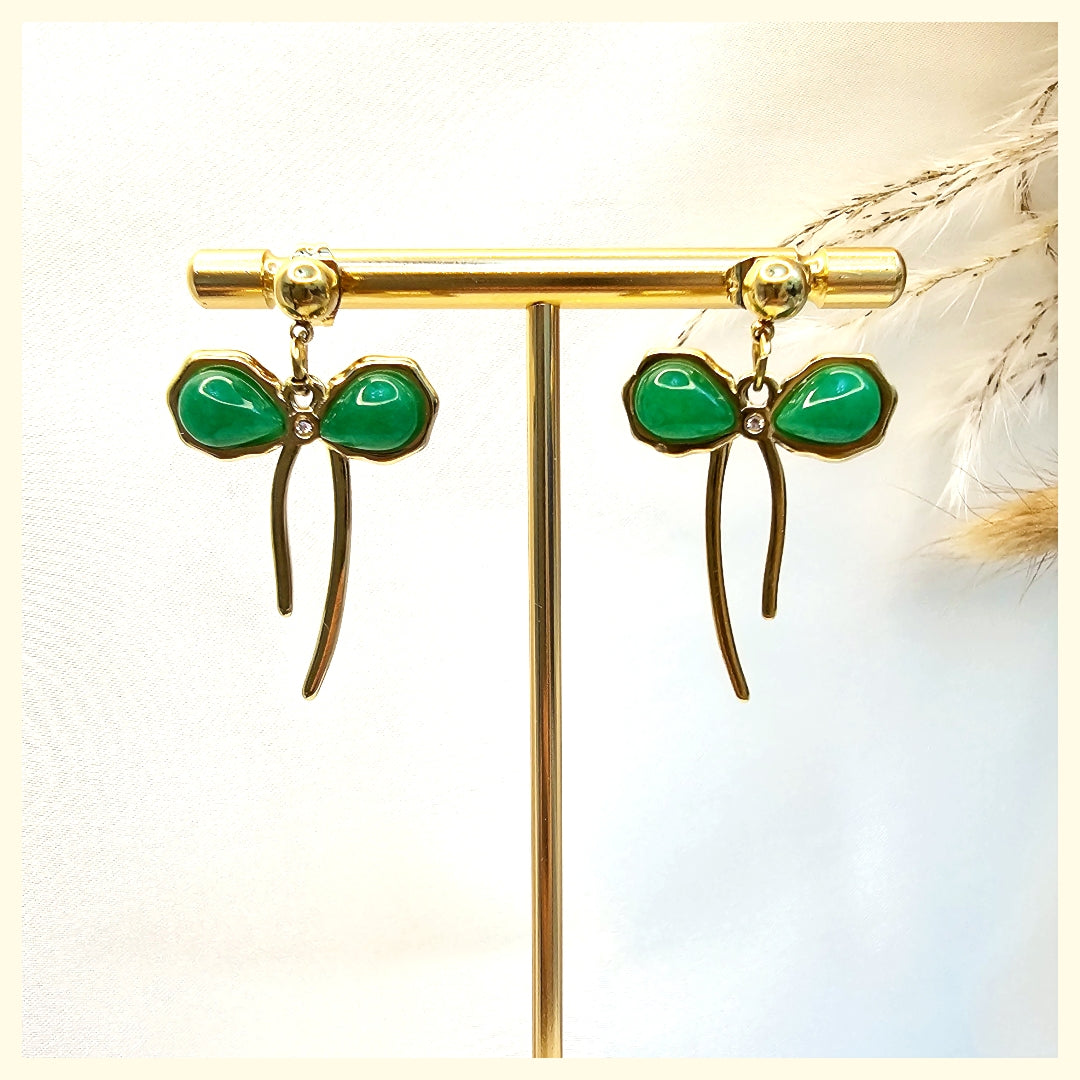 Ella Green Bow Earings