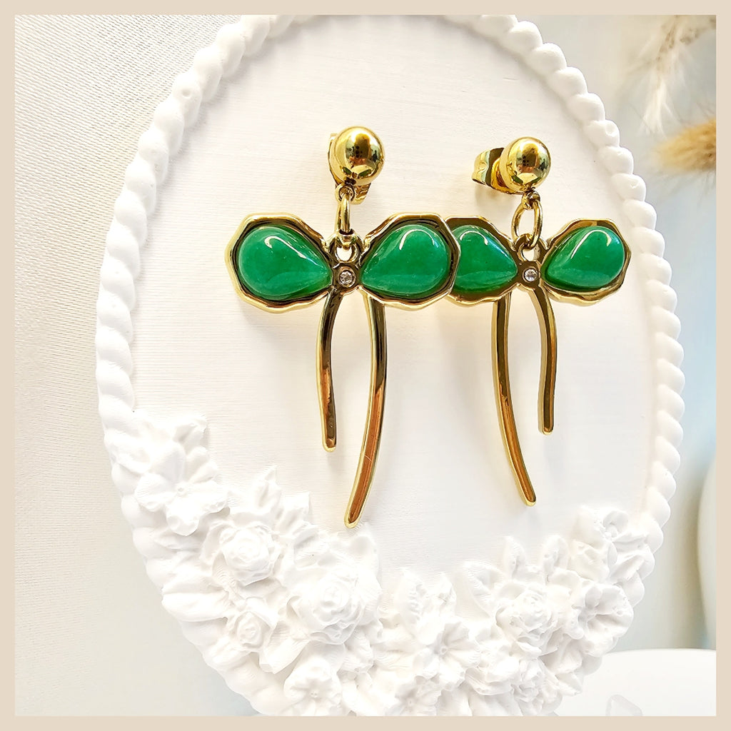 Ella Green Bow Earings
