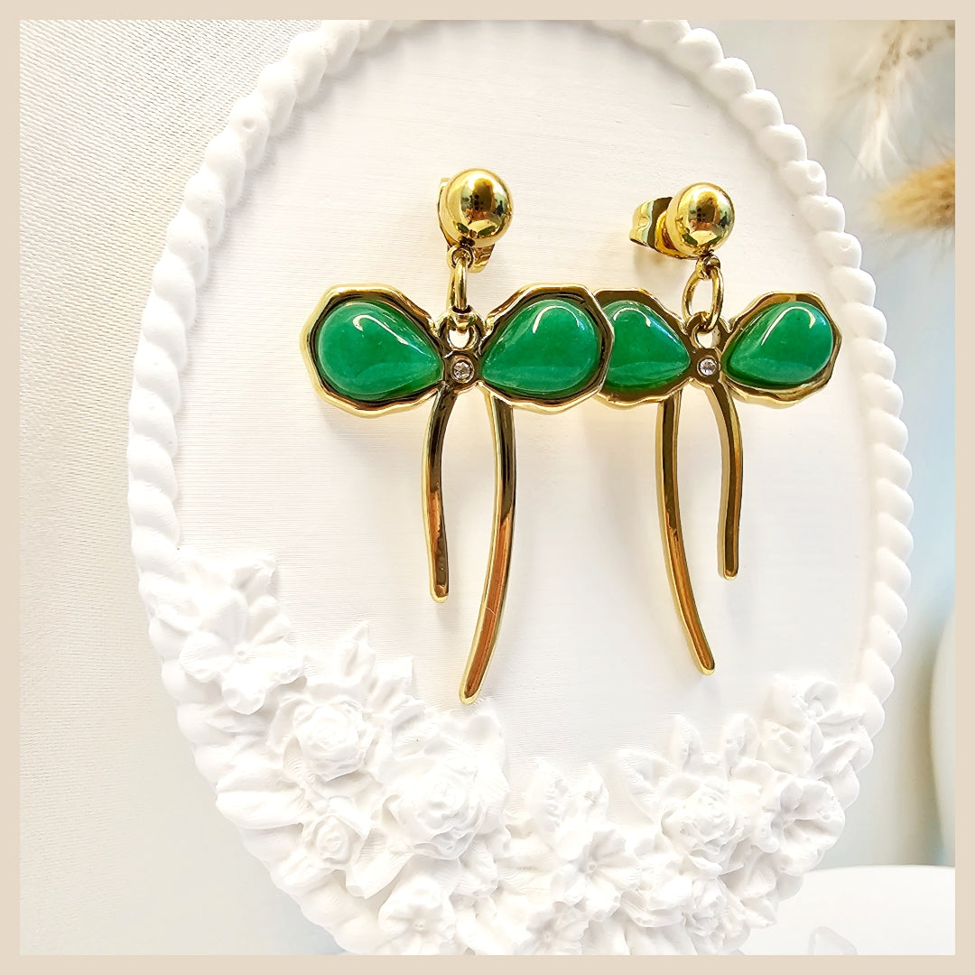 Ella Green Bow Earings