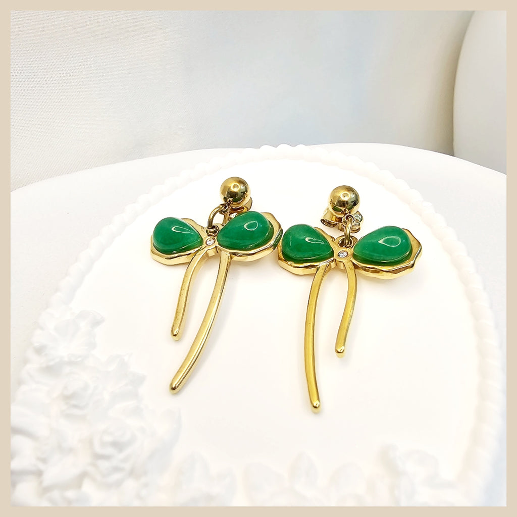 Ella Green Bow Earings