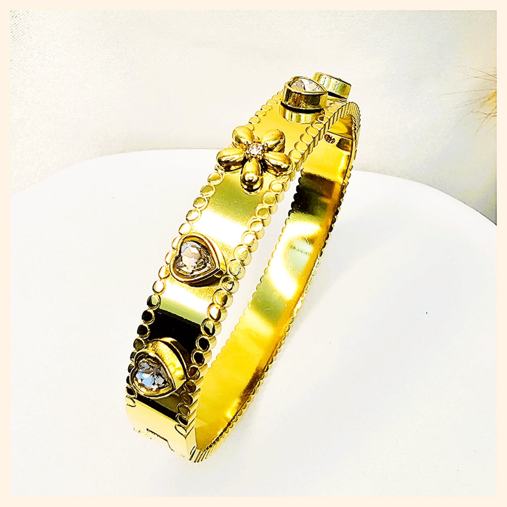 Jena Flower X Zircon Bangle