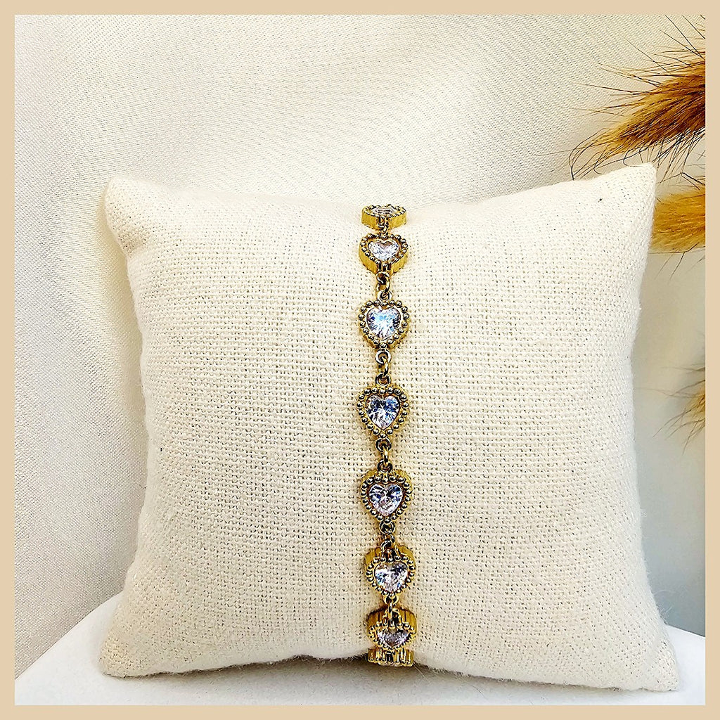 Frey Hearts X Zirconia Bracelet