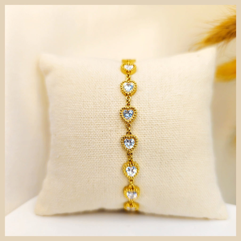 Frey Hearts X Zirconia Bracelet
