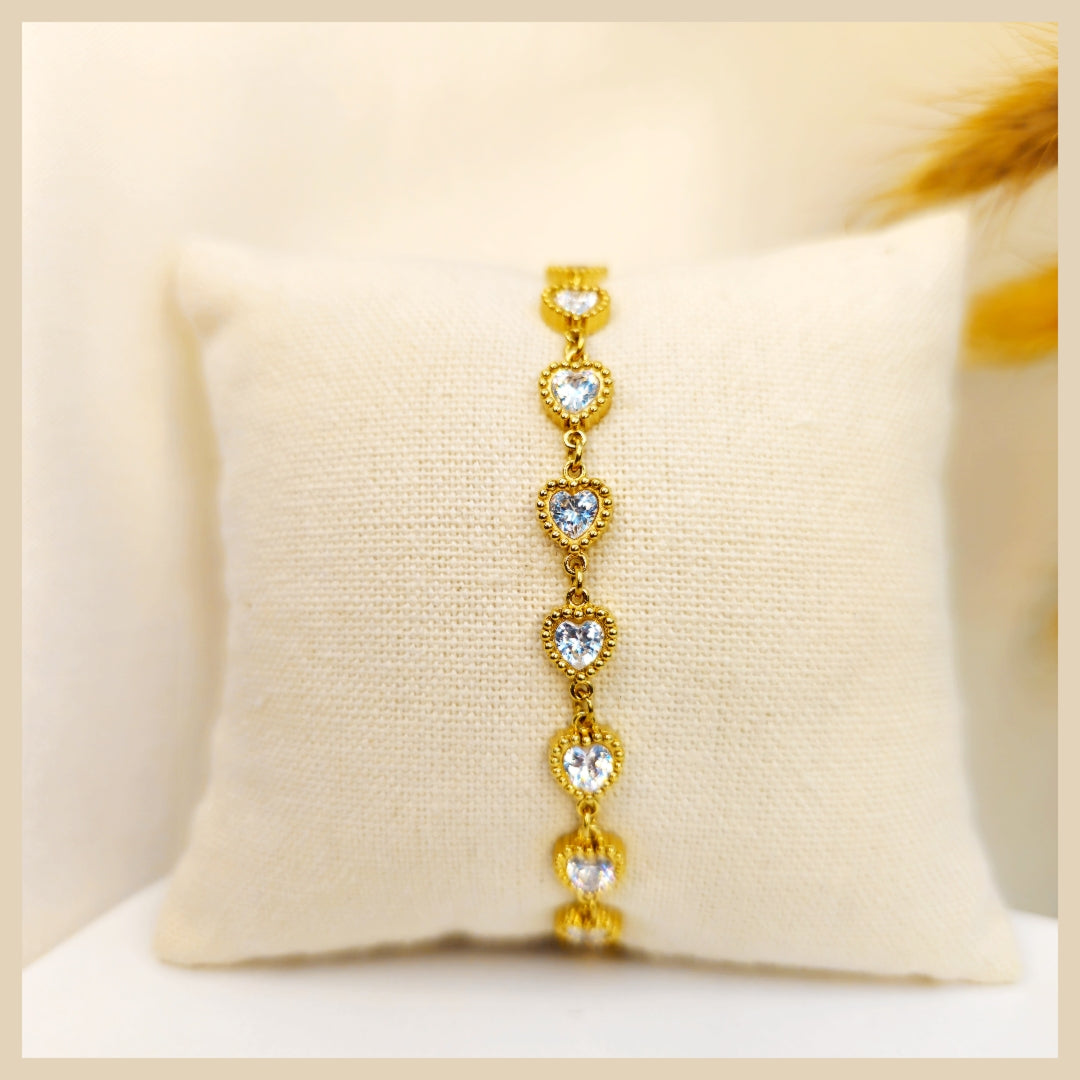 Frey Hearts X Zirconia Bracelet
