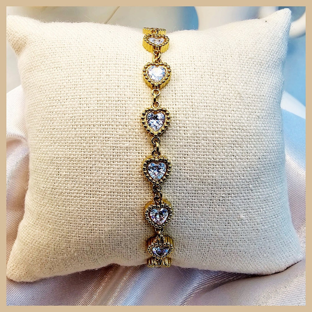 Frey Hearts X Zirconia Bracelet