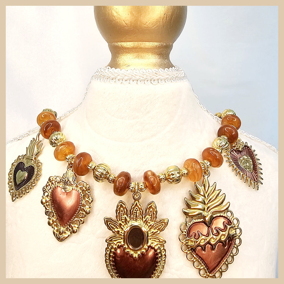 Hema Maroon Charms Necklace