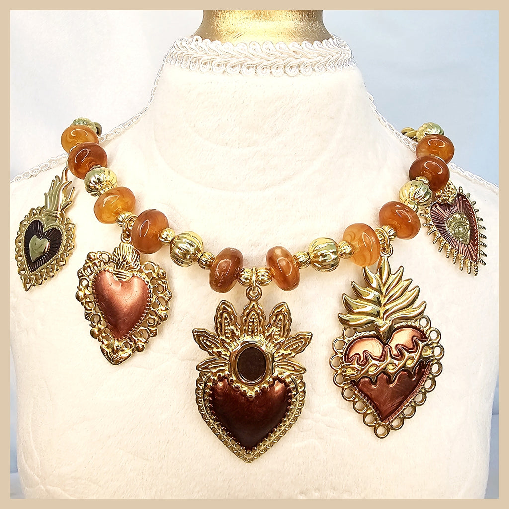 Hema Maroon Charms Necklace