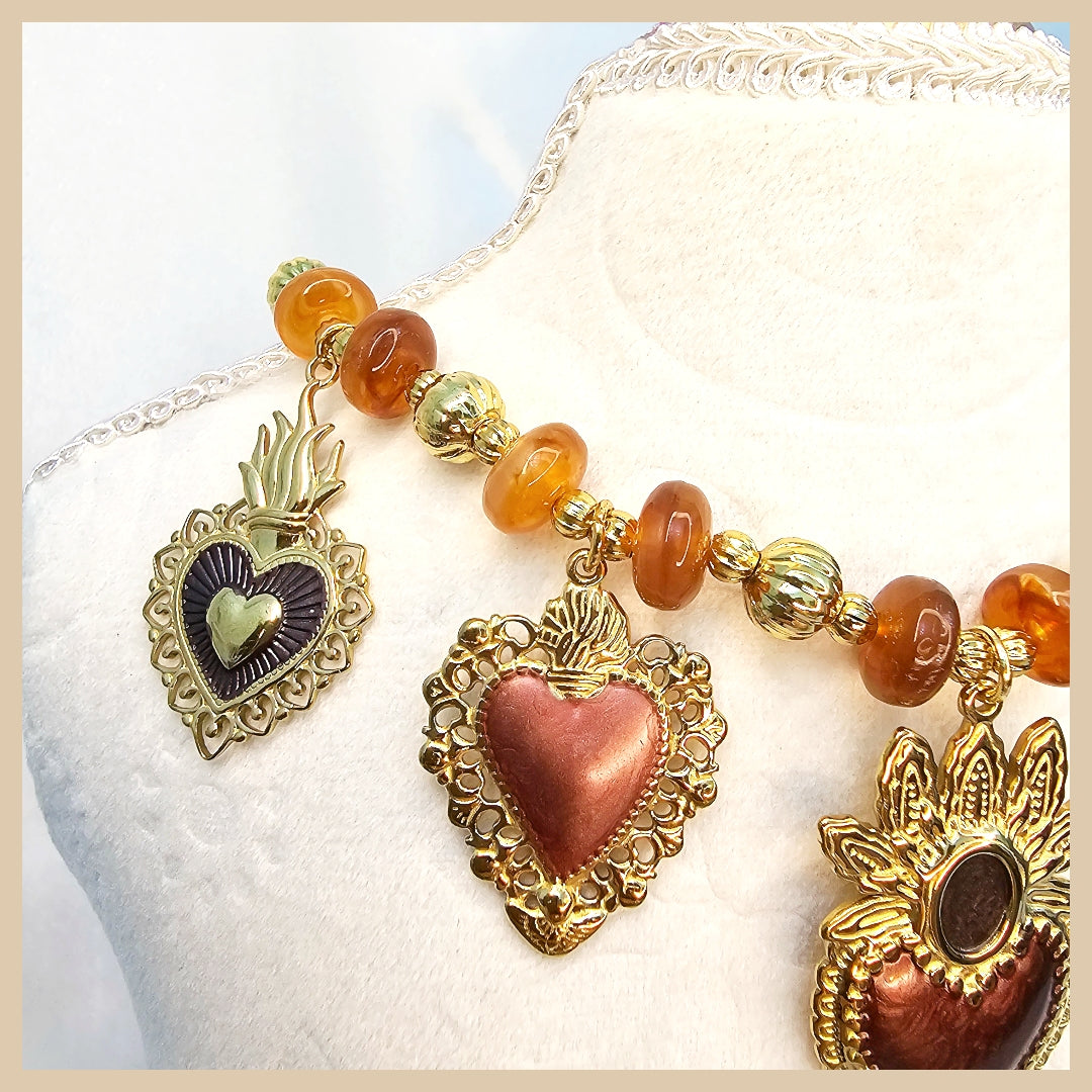 Hema Maroon Charms Necklace