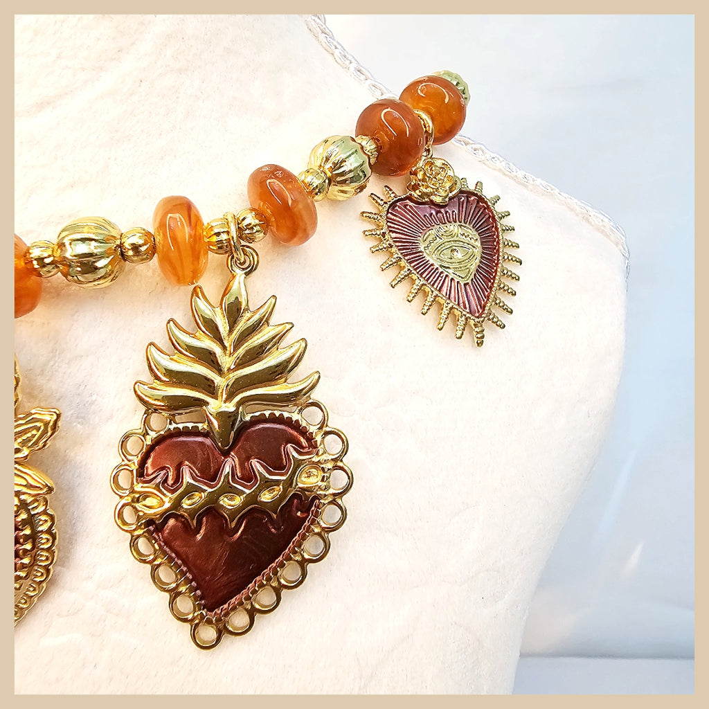 Hema Maroon Charms Necklace