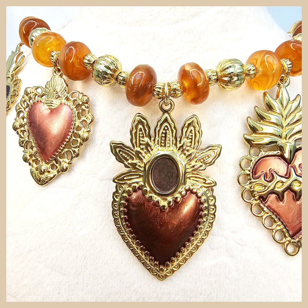 Hema Maroon Charms Necklace