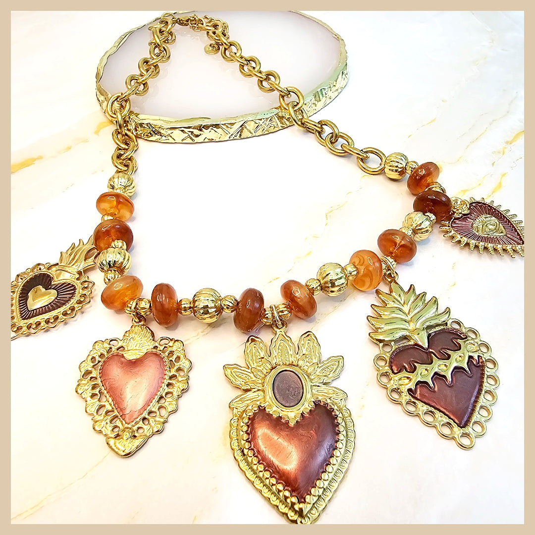 Hema Maroon Charms Necklace