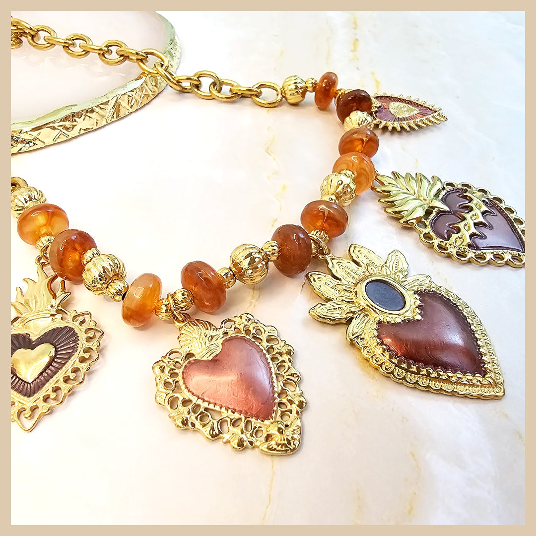 Hema Maroon Charms Necklace