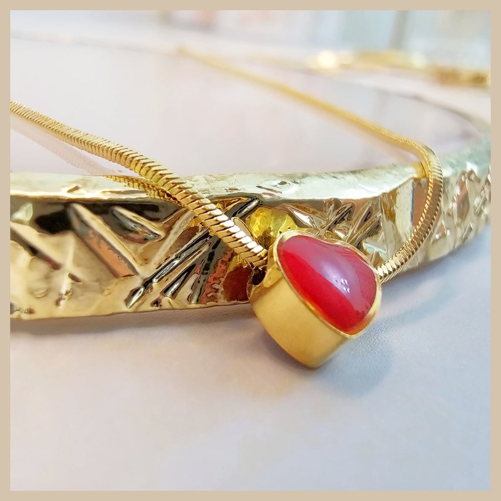 Gyda Red Heart Necklace