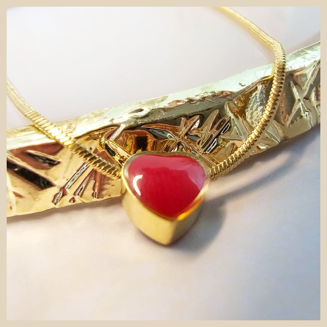 Gyda Red Heart Necklace
