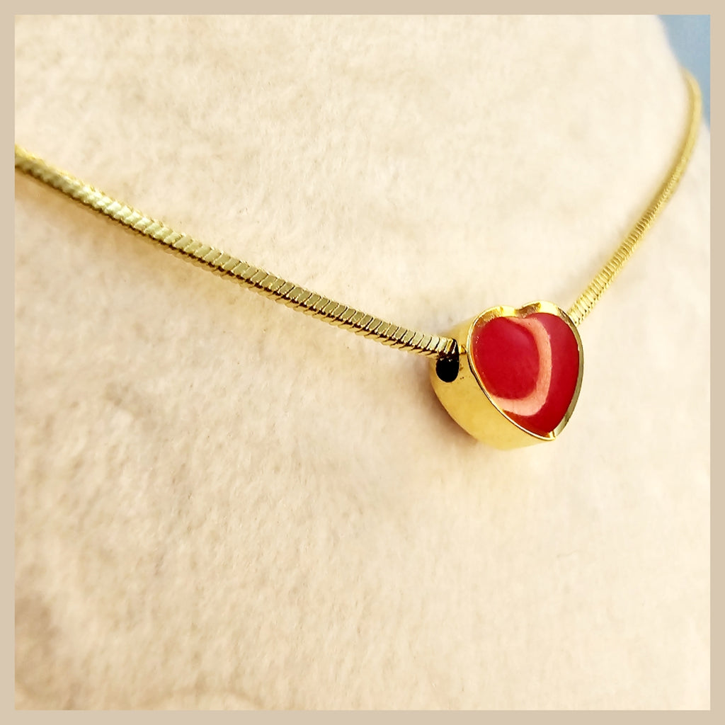 Gyda Red Heart Necklace