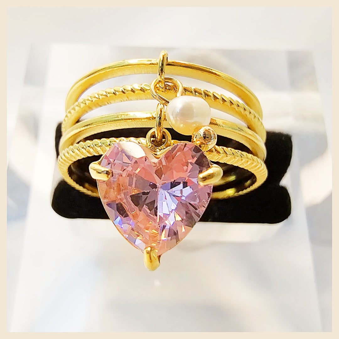 Lila Heart Pink Ring