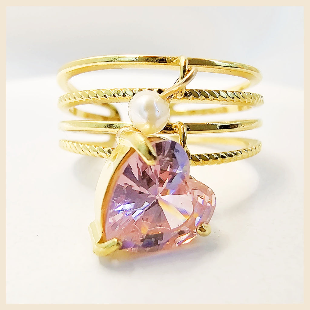 Lila Heart Pink Ring