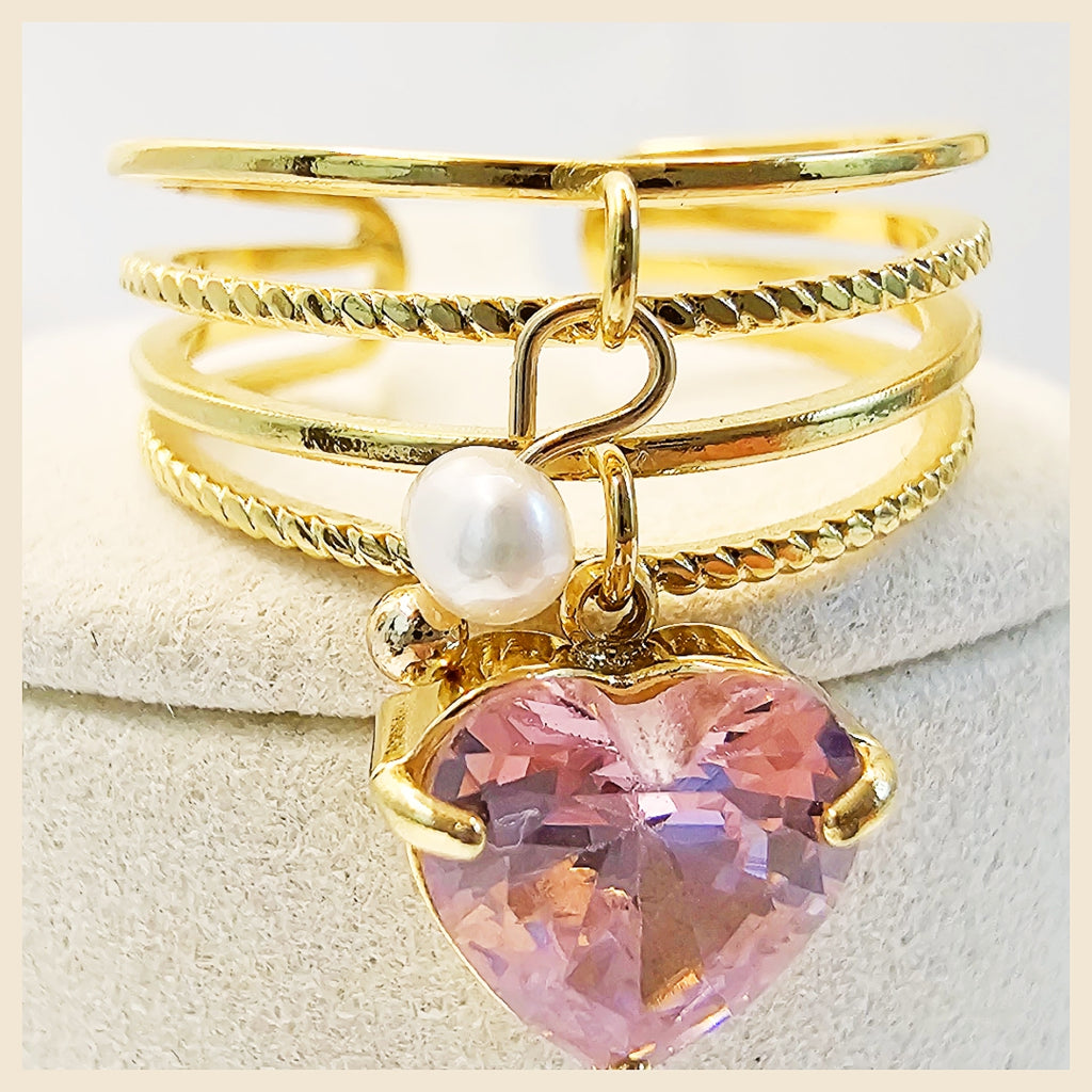Lila Heart Pink Ring