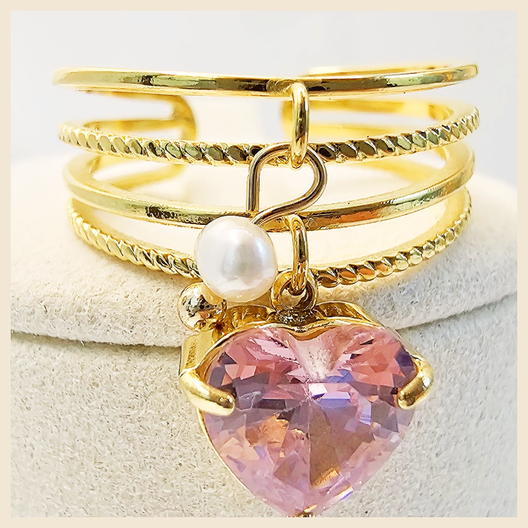 Lila Heart Pink Ring