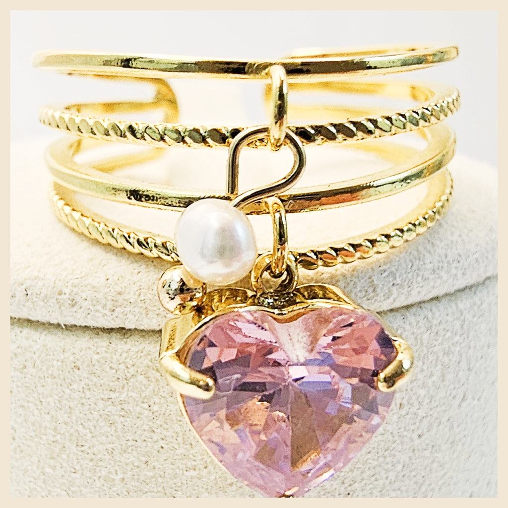 Lila Heart Pink Ring
