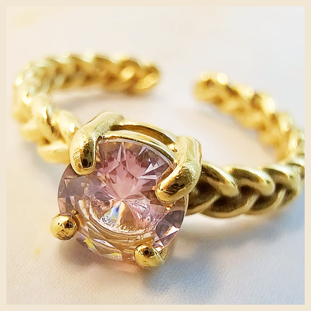Lina Pink Oval Ring