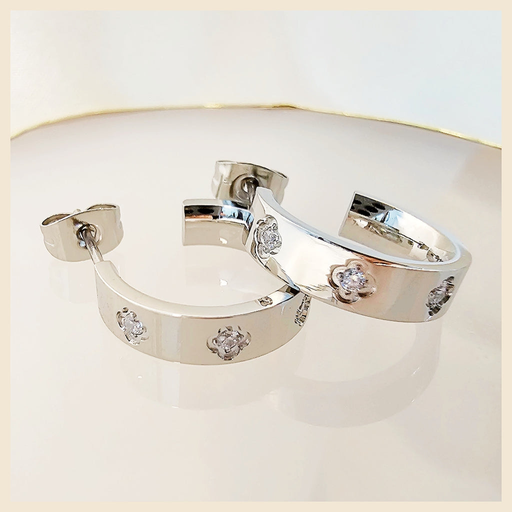 Lian Zircon Hoop Earings