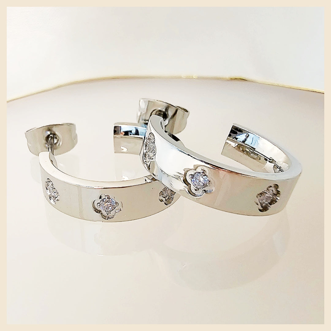 Lian Zircon Hoop Earings