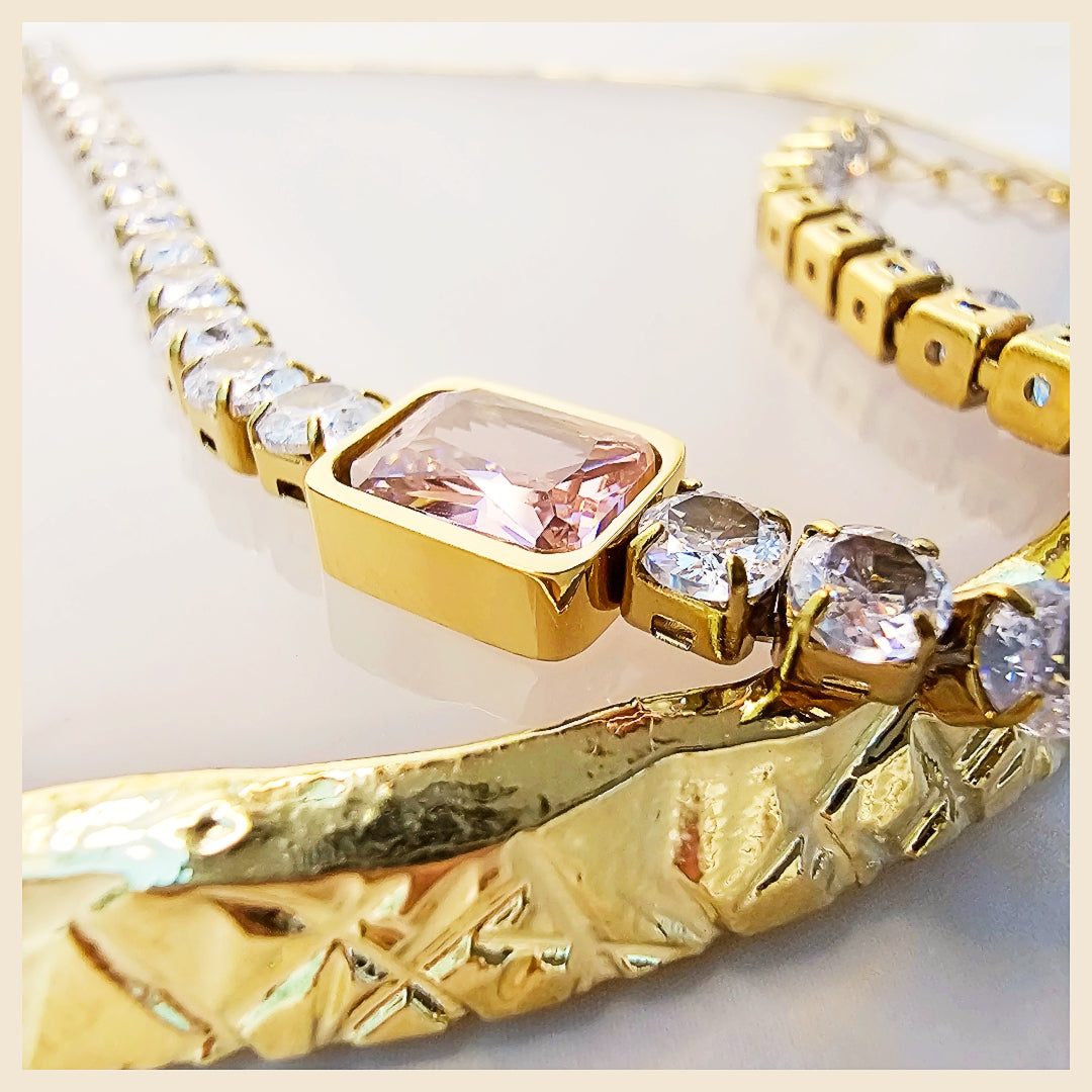 Kazi Pink Square Bracelet