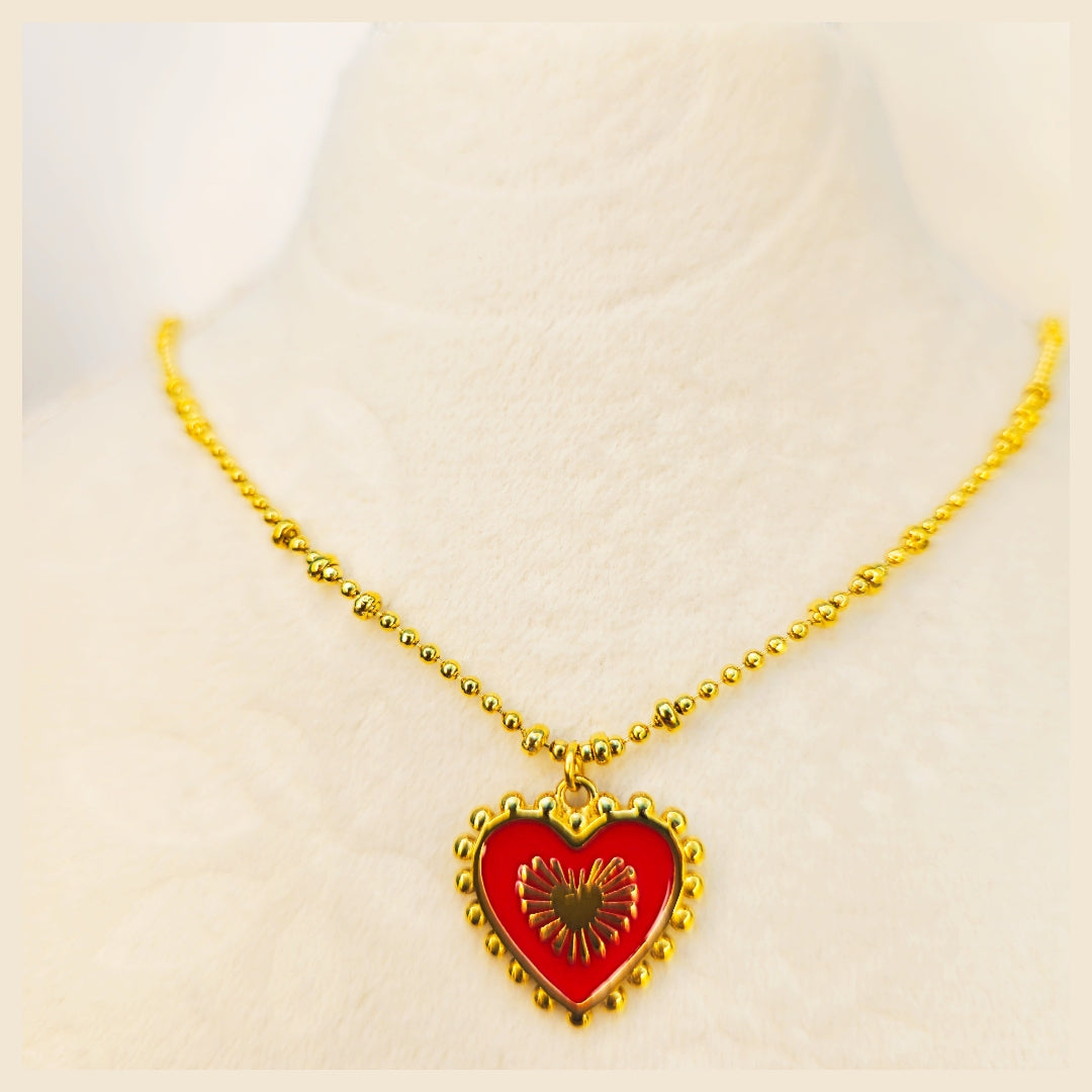 Luna Red Heart Necklace