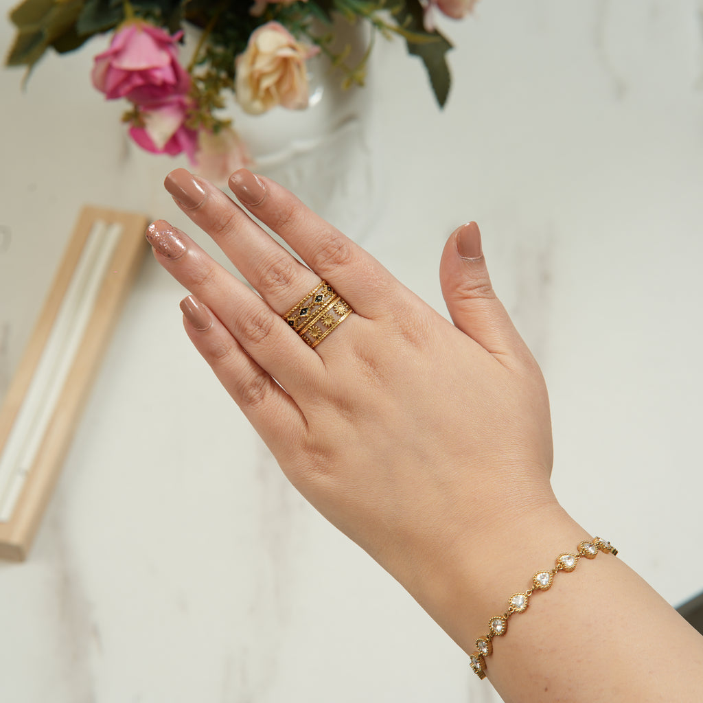 Ayla Adjustable Floral Ring