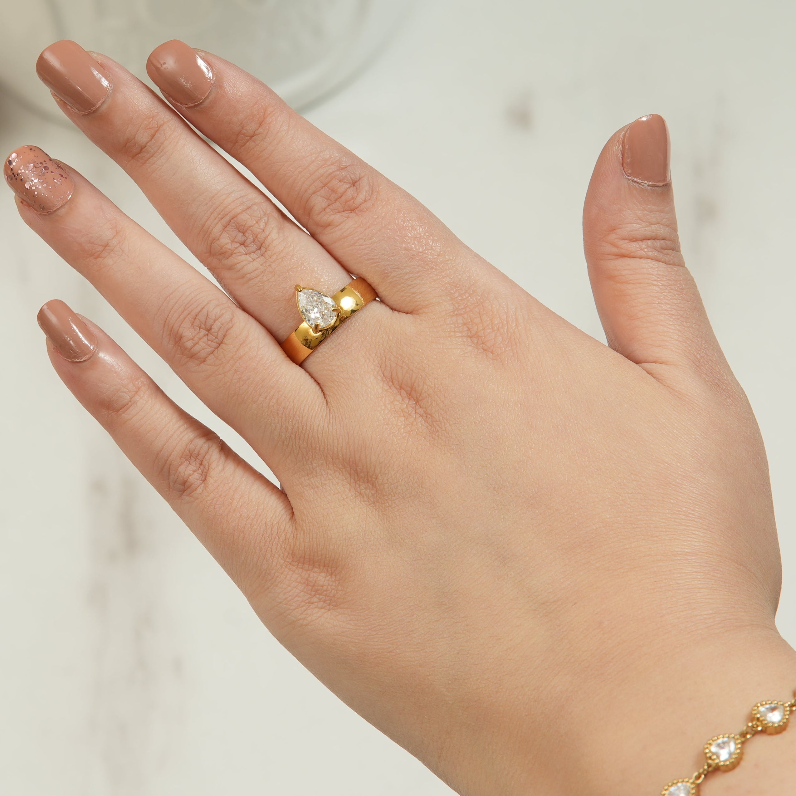 Inna Zircon TearDrop Ring